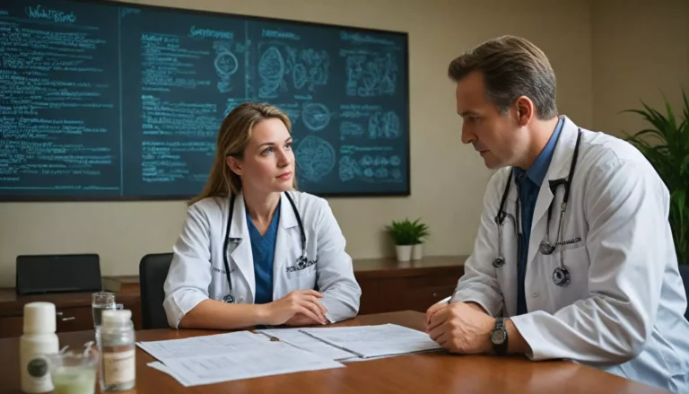 Lekarze dyskutują przy biurku