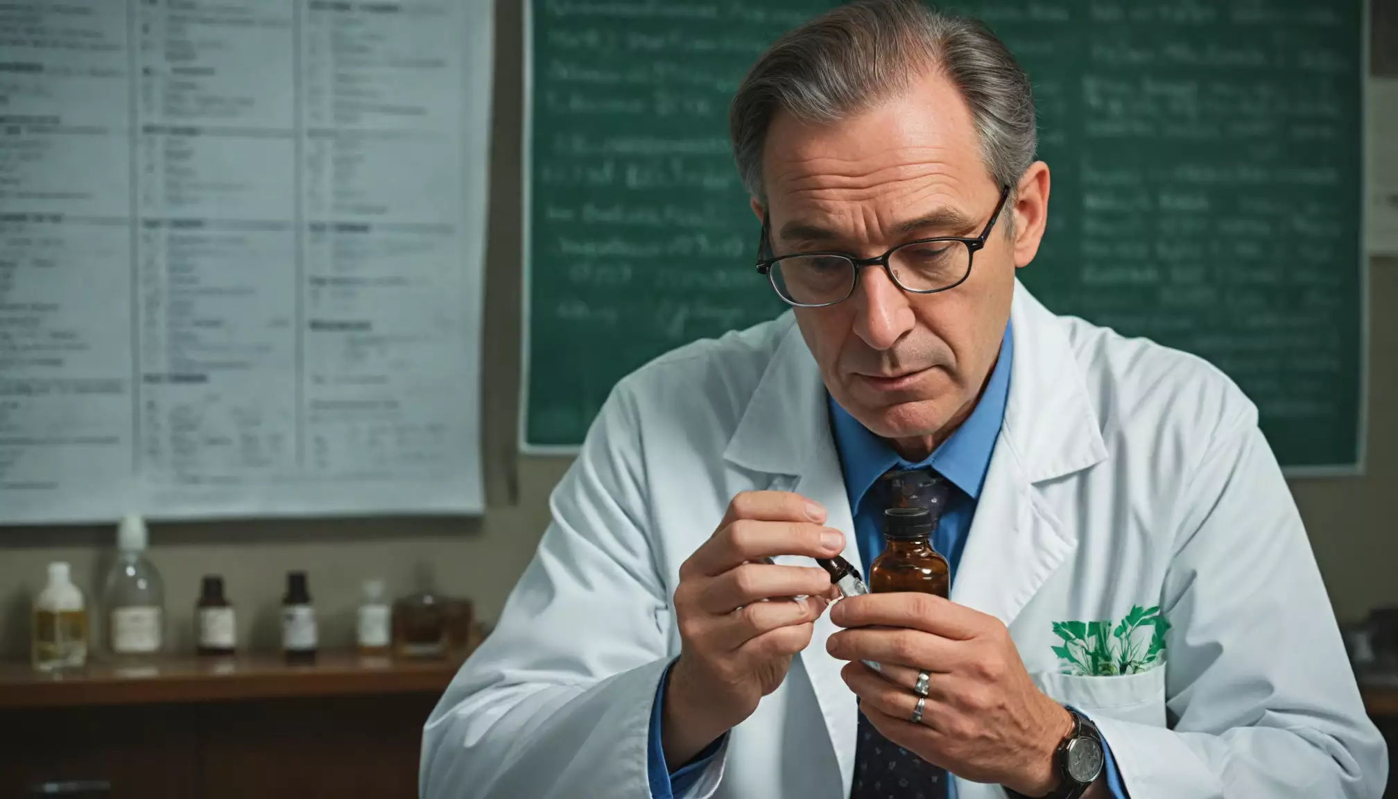 Lekarz badający próbkę w laboratorium