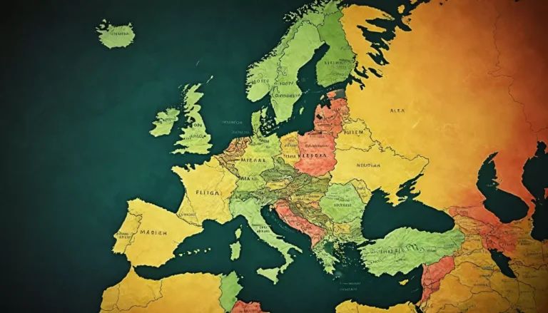 Kolorowa mapa Europy z krajami i granicami