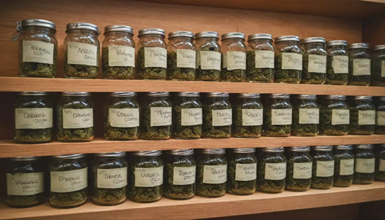 Słoiki z ziołami na półce