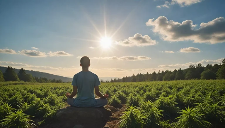 Medytacja na polu konopi pod słońcem
